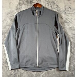 Alo Yoga Coolfit Jacket Mens Small Grey Full Zip Mock Neck Athletic Gym Casual